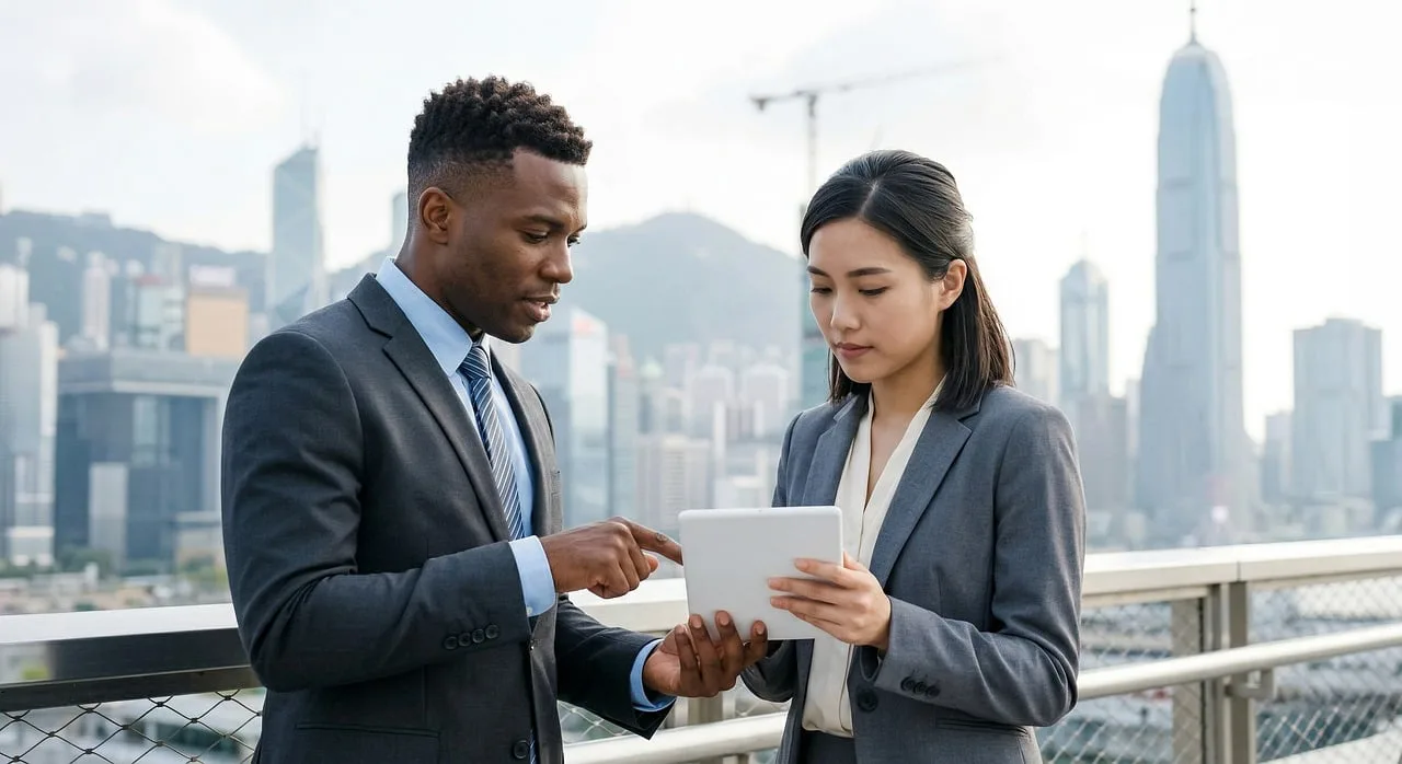 business people, diversity, technology, tablet, discussion, planning, city view, collaboration, global, communication, success, modern, leadership, international, management, corporate, professionals, partnership, consulting, outdoor work
